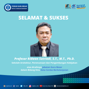 Ucapan Selamat Prof. Ridwan Sutriadi, S.T., M.T., Ph.D. (SAPPK)