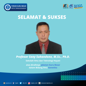 Ucapan Selamat Prof. Sony Suhandono (SITH)